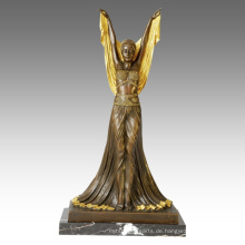 Tänzerfigur Statue übergoldene Dame Bronze Skulptur TPE-148j